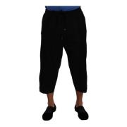 Svarte Bomull Torero Sweatpants Shorts