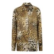 Silkeskjorte med Leopardmønster