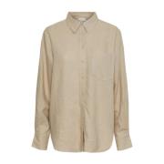 Flaxy Ls Linen Shirt - Birch