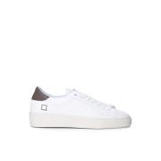 Hvite Lave Skinn Sneakers