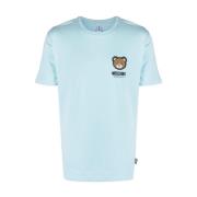 Leo Teddy-print T-skjorte, Cyan Blå