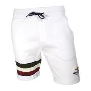 Tricolor Piler Hvit Bermuda Shorts