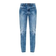 Slim-Fit Stonewashed Bomull Denim Jeans