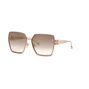 Solbriller i Shiny Rose Gold med Brown Gradient/Mirror Gold Linser