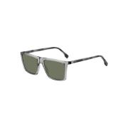 Stilige Grå Solbriller med Grønne Linser