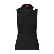 Ribbet Top Draca med Cut-Out