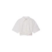 Hvit Deconstructed Short Sleeve Skjorte