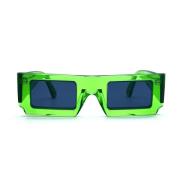 Chunky Rektangulære Grønne Solbriller