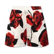 Sateng shorts med rose motiv