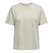 Grunnleggende Beige T-Skjorte Sølvfôr