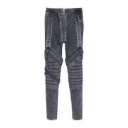 Slim-Fit Bomull Jeans med Stropper