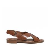 Lær Krysset Sandal i Cuoio