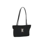 Pre-owned Svart lerret Fendi skulderveske