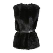 Svart Shearling Vest