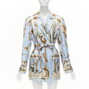 Pre-owned Hermès-jakke i blå silke