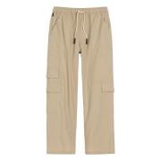 Beige Oas Cargo Linen Pants Bukse