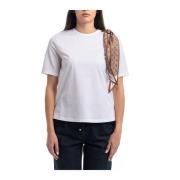 Superfin Bomull Stretch T-skjorte med Skjerf