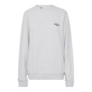 Hvit Melange Sweatshirt Loose Fit