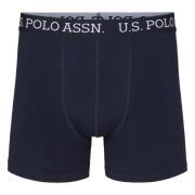 Mørk Blå U.S Polo Abadella Boxer 3Pk. Med U.S Polo Logo - Mørk Blå Box...