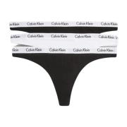 Mixed Calvin Klein Thong 3Pk- Black/White/Black Undertøy