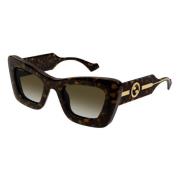 Stilige solbriller i Havana Gold/Brown Shaded