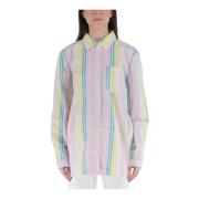 Multifarget Stripet Bomullsskjorte