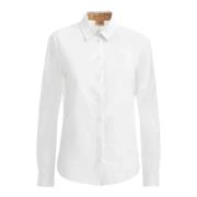 Hvit Bomullsstretchskjorte med Geo Classic Print
