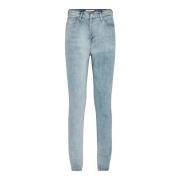 Høy Midje Hepburn Jeans Stein Vasket