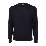 Marineblå Crew Neck Pullover