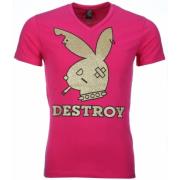 Bunny Destroy Print - Herre T-Skjorte - 1334R