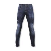 Grunnleggende Herrebukser - Jeans med Fargerike Flekker - D3068