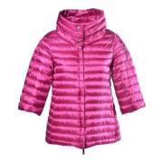 Down jacket in fuchsia nylon