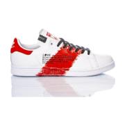 Håndlagde Hvite Røde Sneakers