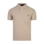 Slim Fit Polo Shirt Beige Bomull