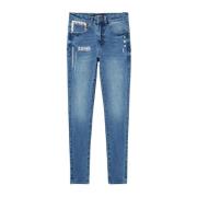 Blå Zip & Button Jeans for Kvinner