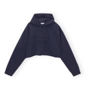 Navy Cropped Oversized Hoodie