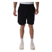 Bomull Bermuda Shorts med elastisk midje