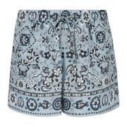 Trykte Lin Camp Shorts