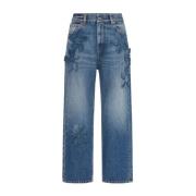 Hibiscus Brodert Straight-Fit Jeans