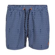 Ademir Swim Shorts Fiskebensmønster Marineblå