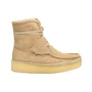 Beige Semsket Chukka Støvel