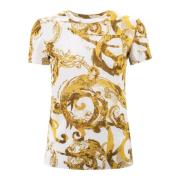 T-skjorte med gullfarget Couture print