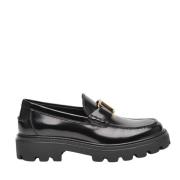 Svart skinnloafer