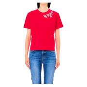 Røde T-skjorter og Polos med Strass Krage