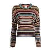 Multi Strikket Crew Neck Genser