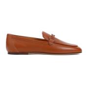 Brun Skinn Loafers Minimalistisk Design