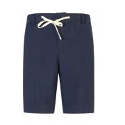 Blå Lin Bermuda Shorts
