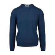 Blå Merinoull Crew-Neck Sweater