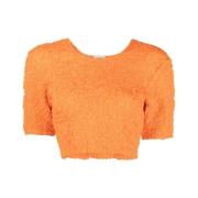 Oransje Bomull Crop Top