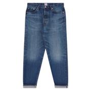 Løse Tapered Mørkeblå Brukte Jeans